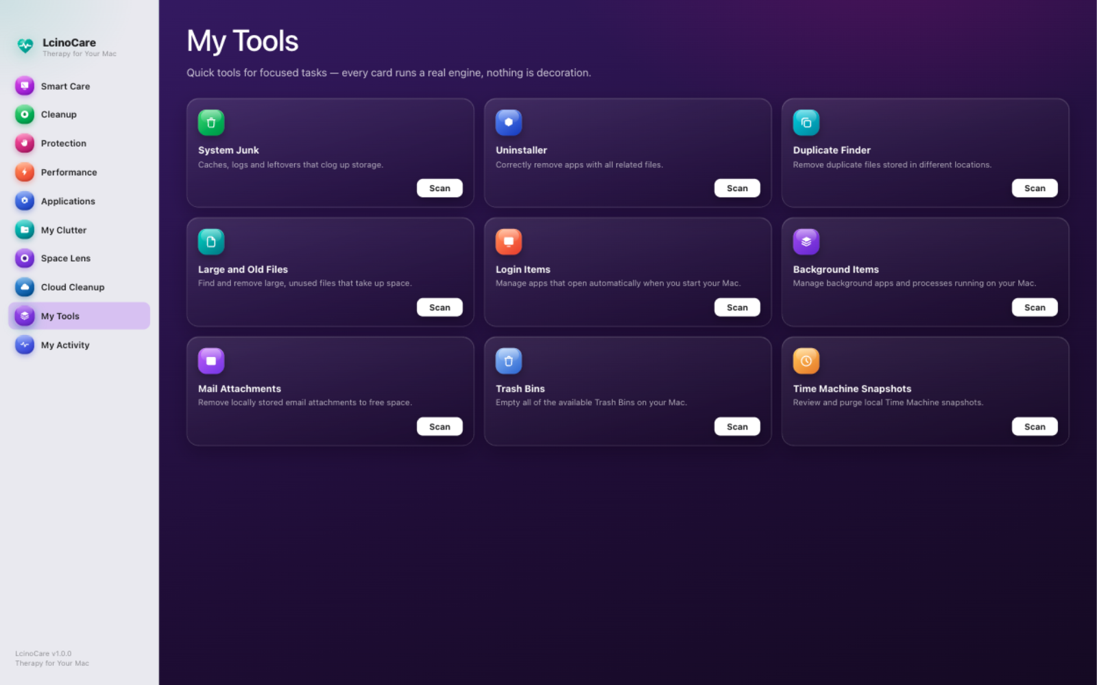 My Tools grid with nine tools